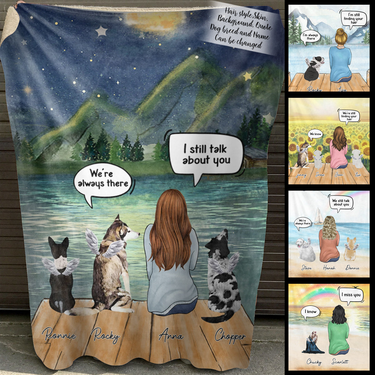 Angel Dog, Still Talk About You Custom Blanket Memorial Dog bannerAngelDog_StillTalkAboutYouGiftforDogLovers_DogMemorialGiftPersonalizedFleeceBlanket.jpg?v=1645445279