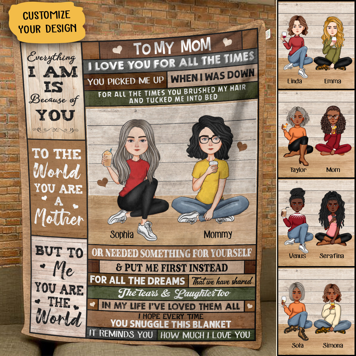 Everything I Am - Personalized Blanket - Birthday, Loving, Mother's Day Gift For Mother, Mama bannerEverythingIAm-PersonalizedBlanket-Birthday_Loving_Mother_sDayGiftForMother_Mama.jpg?v=1675832658