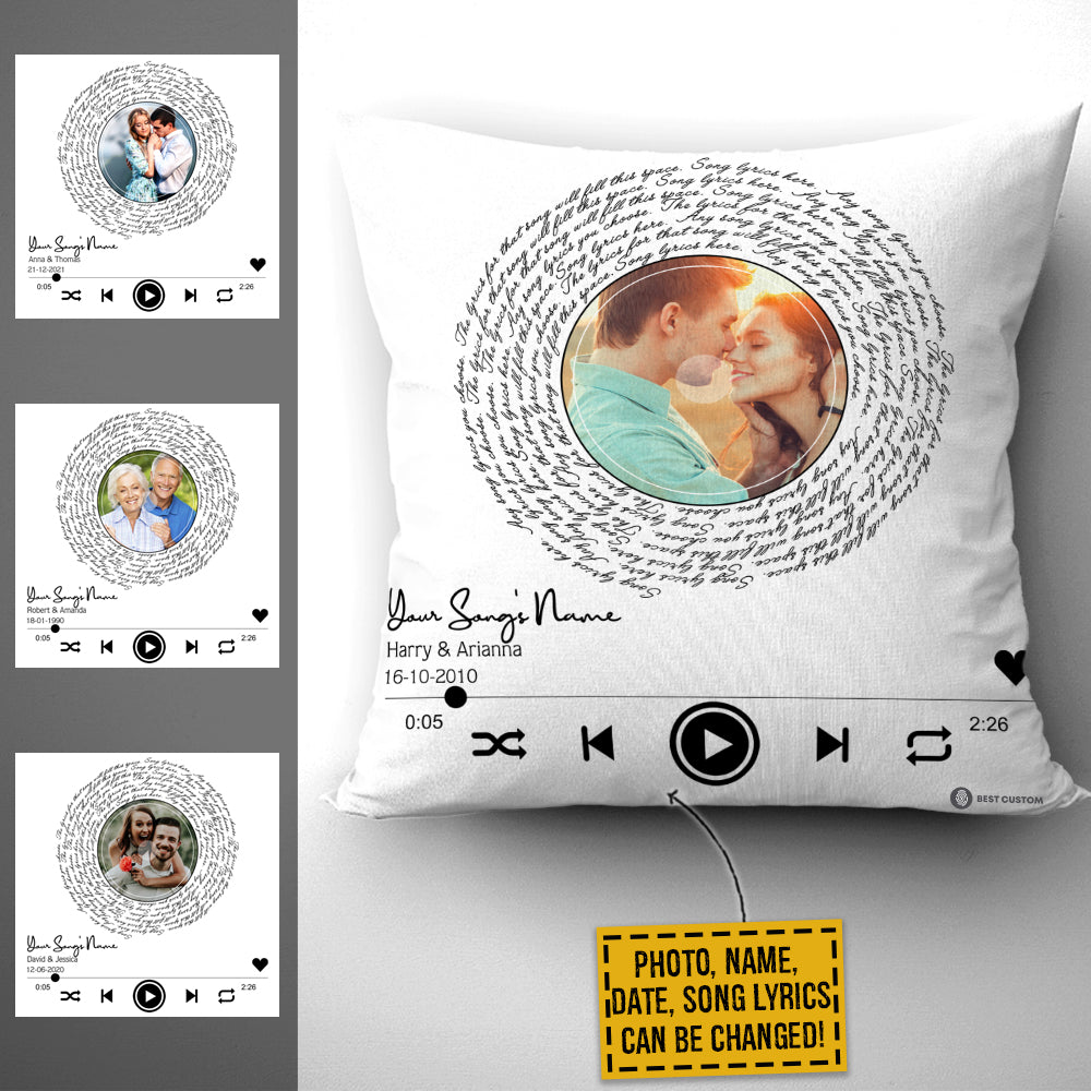 Gift For Couple Pillow, Personalized Song Lyrics Pilow Pesonalized Gift For Special Moments