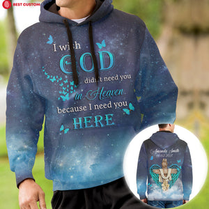 I Wish God Didn't Need You In Heaven - Personalized Photo 3D All Over Print Shirt - Memorial