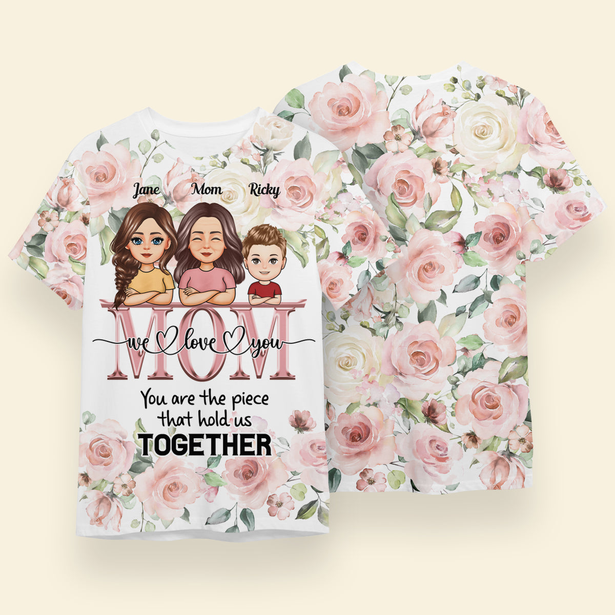 Mom You Are The Piece - Personalized 3D All Over Print Shirt - Gift For Mom, Mother's Day