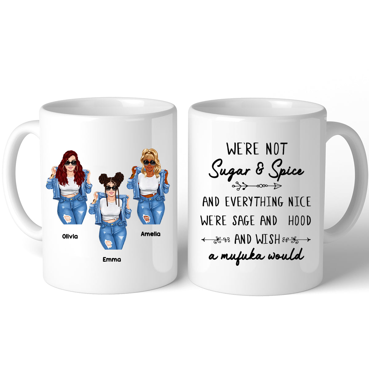 We're Not Sugar & Spice Personalized Mug Gift For Bestie