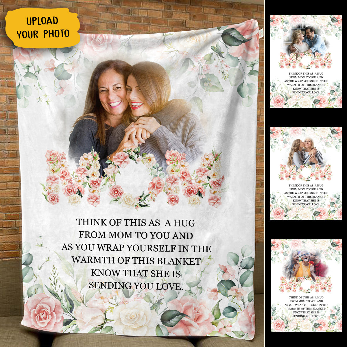 Think Of This As A Hug From Mom To You - Personalized Blanket - Mother's Day Gift For Family Members bannerThinkOfThisAsAHugFromMomToYou.jpg?v=1677145492