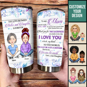To My Mom, Love You With All My Heart - Personalized Tumbler - Gift For Mom, Mother's Day, Birthday, Loving Gift