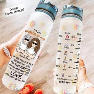 Selling To The Circus, Mother's Day Gifts For Daughter In Law - Personalized Water Tracker Bottle - Gift for Mother-in-law, Gift For Daughter-In-Law