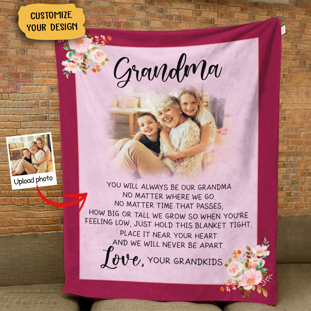 You Will Always Be Our Grandma - Personalized Blanket - Birthday, Mother's Day Gift For Mom, Grandma, Nana, Gigi