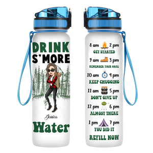 Drinks' More Water Girl - Personalized Water Tracker Bottle - Camping
