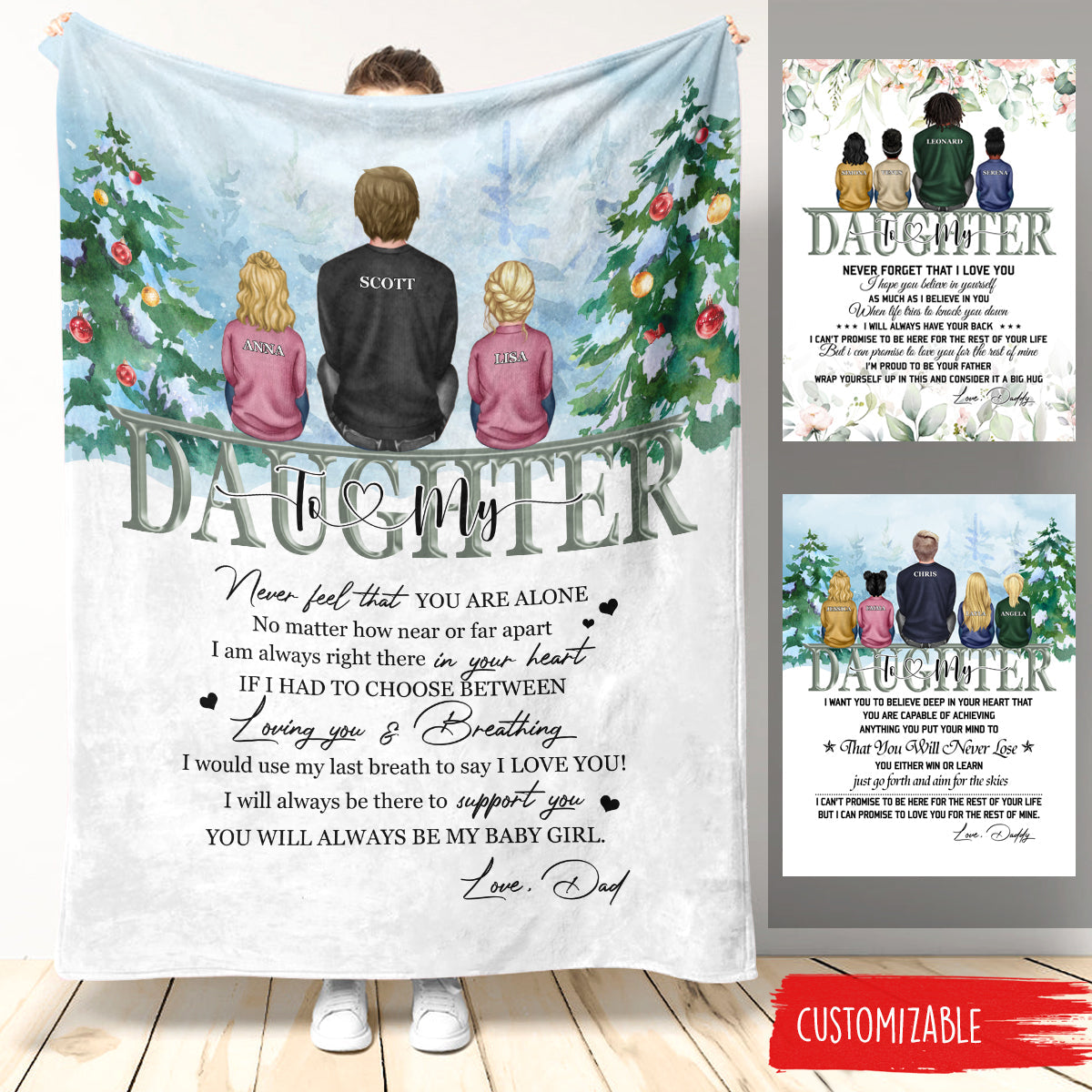 Personalized Gift For Daughter Blanket From Dad, To My Daughter , Love Dad , Floral and Christmas Style banner_6edc1c30-538d-4b0a-82be-80edecf29df0.jpg?v=1663909198