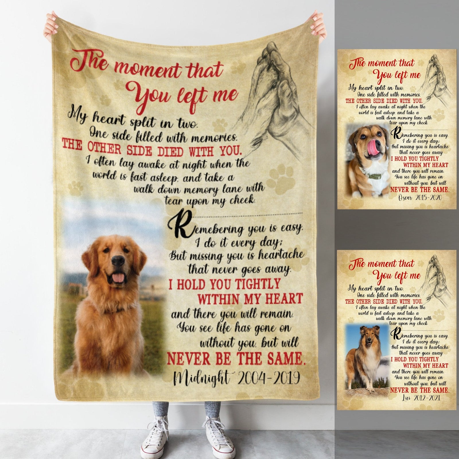 Upload Photo, The Moment That You Left Me Dog Memorial Gift Personalized Fleece Blanket banner_blanket__23.08_the_moment_that_you_left_me_fa9295c0-4e99-49cc-841b-97af87eaea64.jpg?v=1629778631