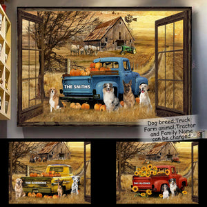 Faux Window, Truck Dogs Barn Country Living Personalized Canvas banner_canvas_fb.jpg?v=1632883070