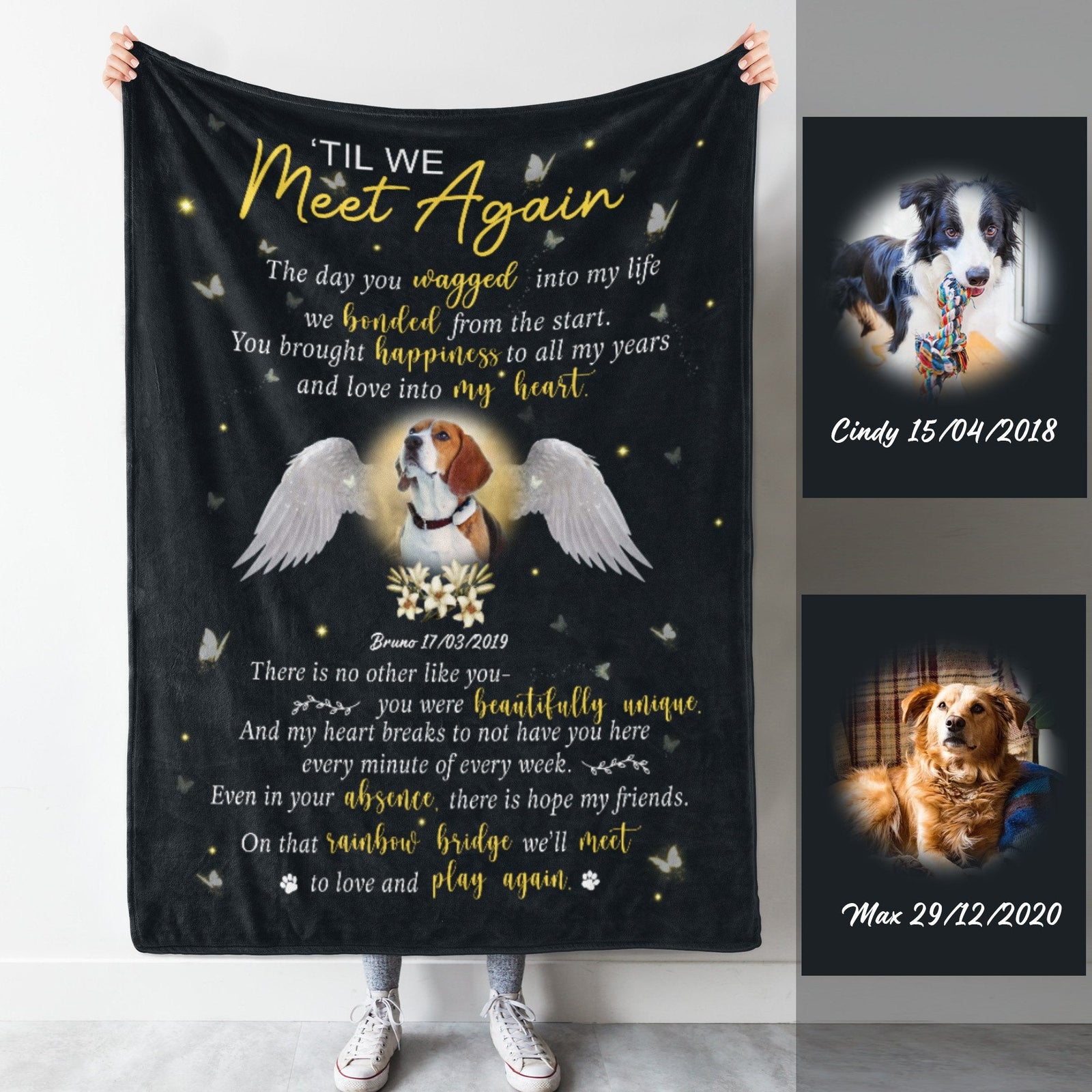 Upload Photo, Until We Meet Again Dog Memorial Personalized Fleece Blanket banner_e5b231bb-8057-49df-bb44-03ce348d6cca.jpg?v=1629778322