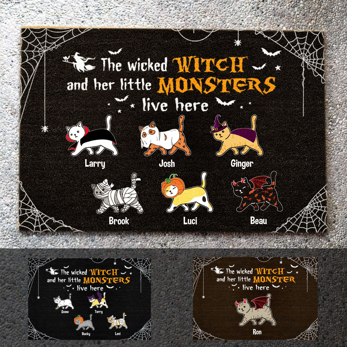 Walking Cat, The Wicked Witch And Her Little Monster Live Here Halloween Personalized Doormat banner_e5efc611-0b39-454b-9382-4c6c307216a3.jpg?v=1686801481