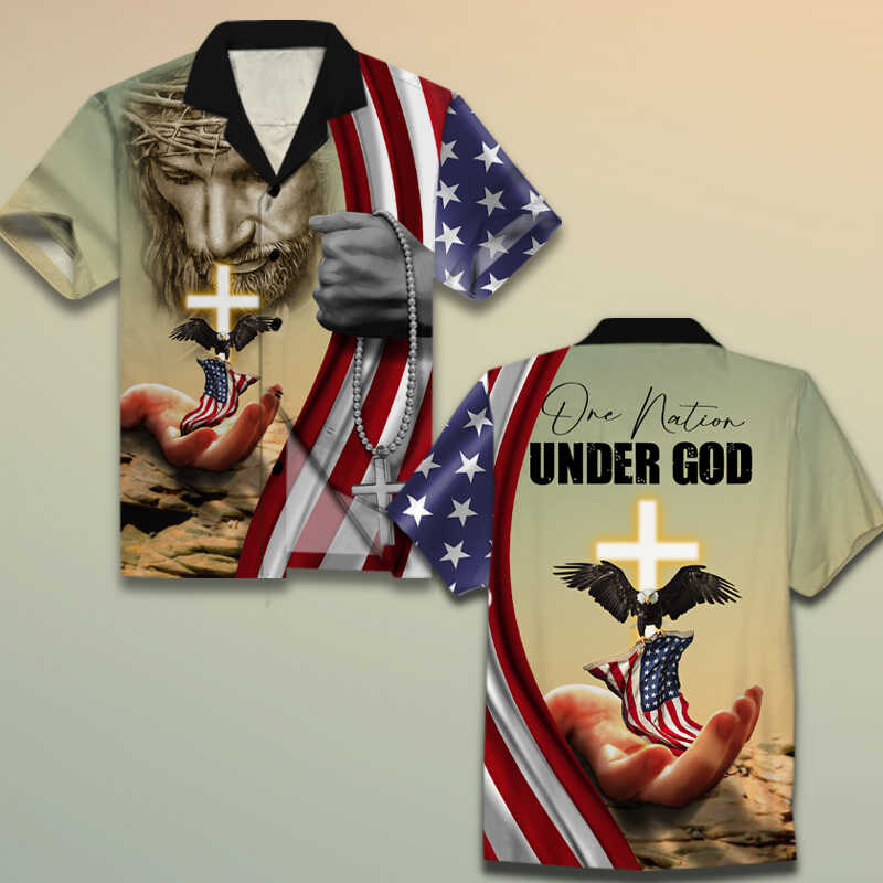 One Nation Under God All Over Print Hawaiian Shirt