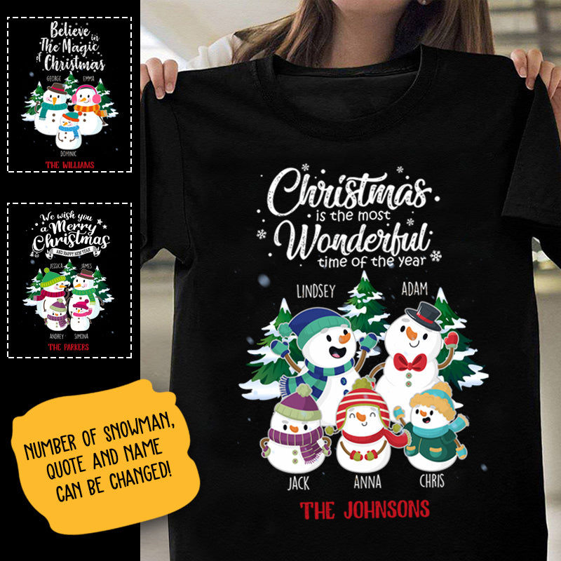 Personalized T Shirt, Hoodie, Sweatshirt Snowman Family We Wish You A Merry Christmas And A Happy New Year For Family Member bannerao.jpg?v=1602300160