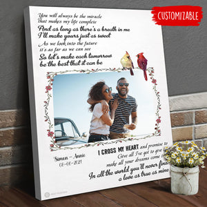 Bird You Will Always Be The Miracle - Personalized Canvas - Gift For Couple