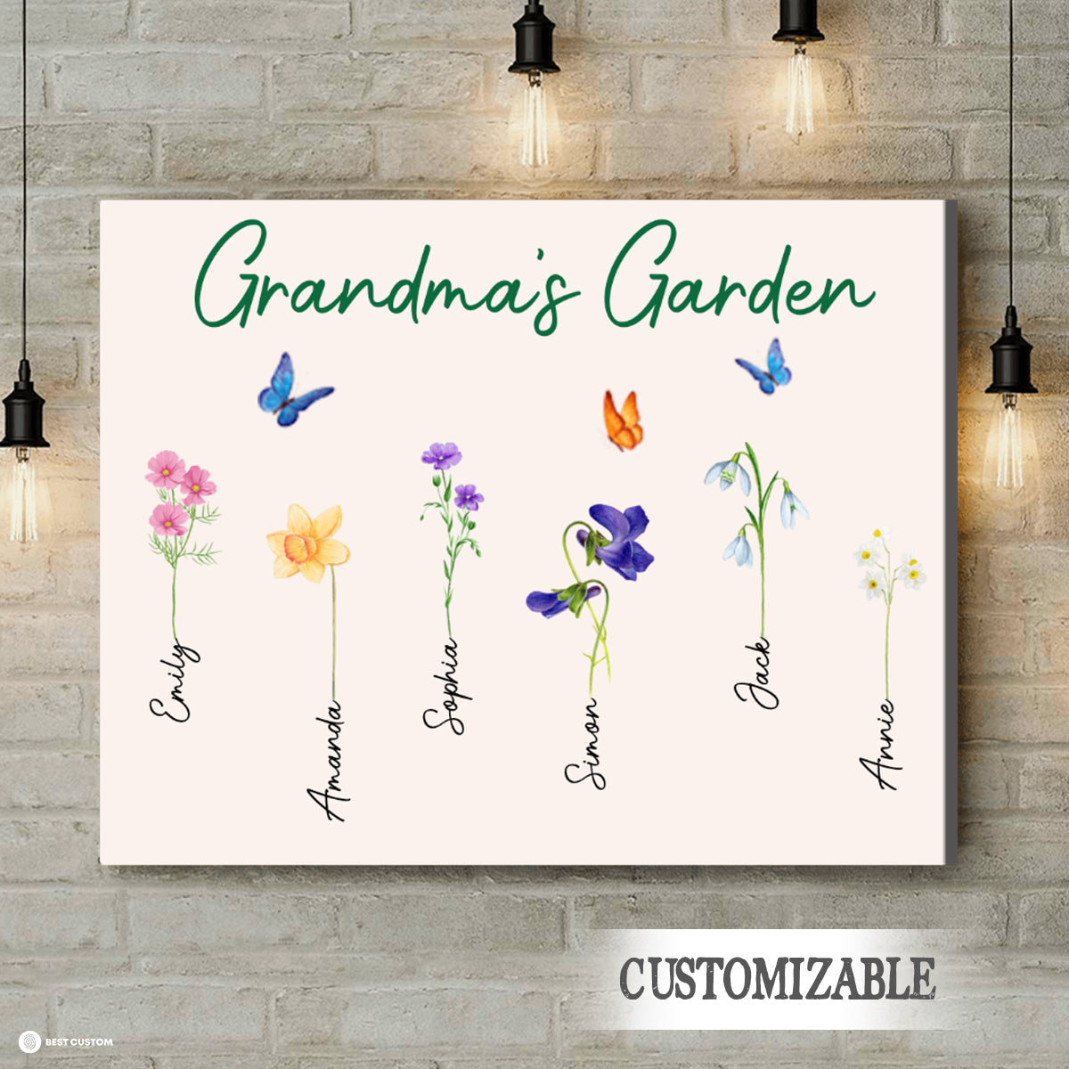 Family Birth Months Flowers - Personalized Canvas - Gift For Family