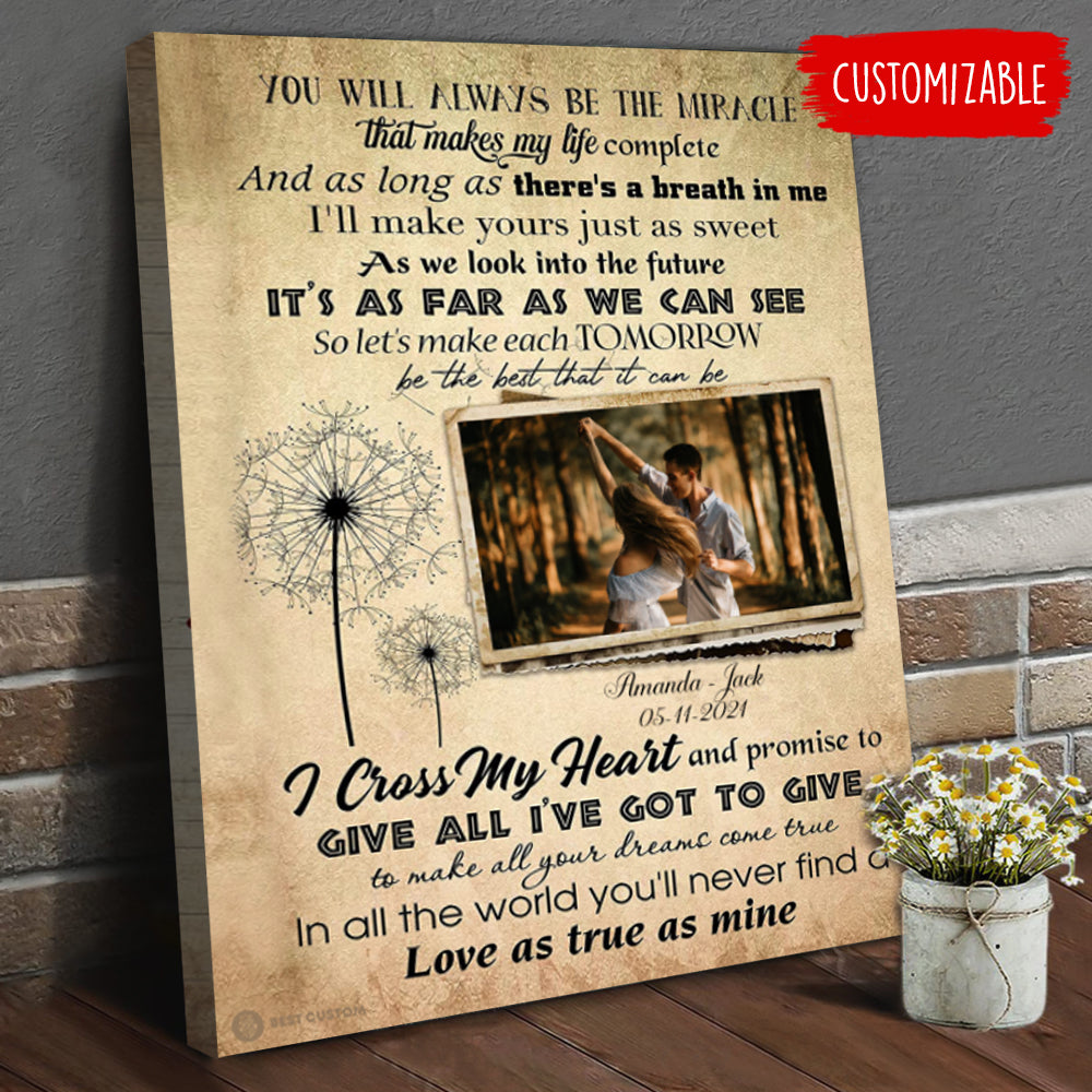 Dandelion You Will Always Be The Miracle - Personalized Photo Poster & Canvas - Gift For Couple bannercanvas-fb-bethemiracle.jpg?v=1644634746