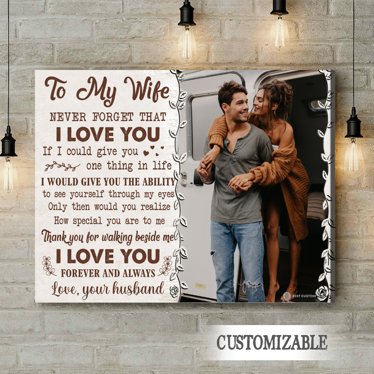 To My Wife I Love You Forever & Always - Personalized Photo Canvas - Gift For Couple