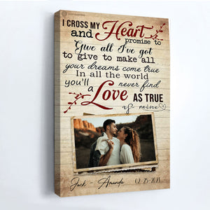 I Cross My Heart - Personalized Canvas - Gift For Couple