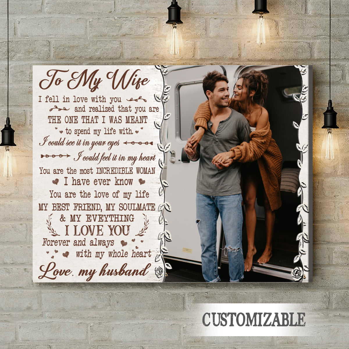 To My Wife I Fell In Love With You - Personalized Photo Canvas - Gift For Wife