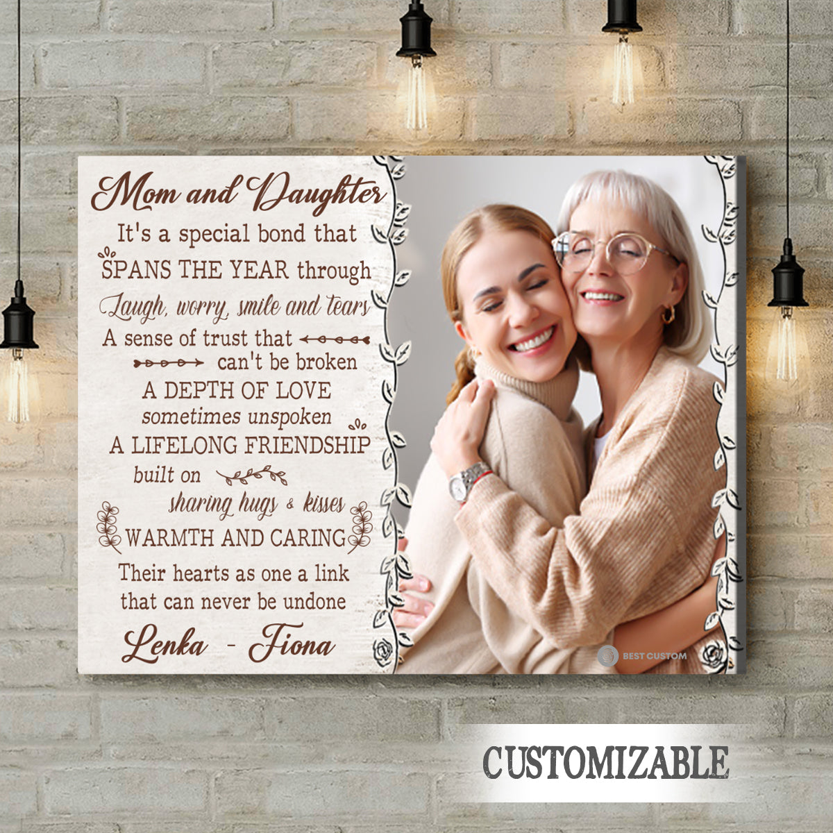 Mom an Daughter It's A Special Bond - Personalized Photo Canvas - Gift For Mom