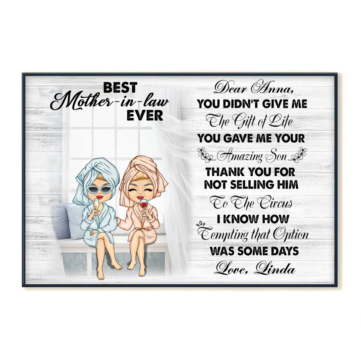 Thank You For Not Selling Him, Mother's Day Gifts For Mother In Law - Personalized Canvas - Gift for Mother-in-law