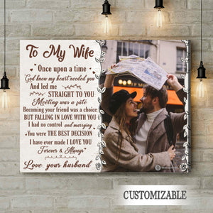 To My Wife God Knew My Heart Needed You - Personalized Photo Canvas - Gift For Couple