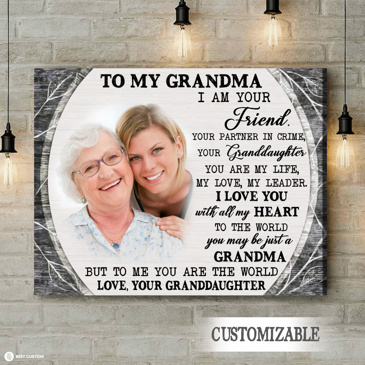 You Are My Life My Love My Leader - Personalized Photo Canvas - Gift For Grandma