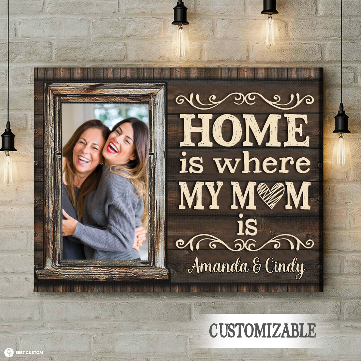 Home Is Where My Mom Is - Personalized Photo Canvas - Gift For Mom