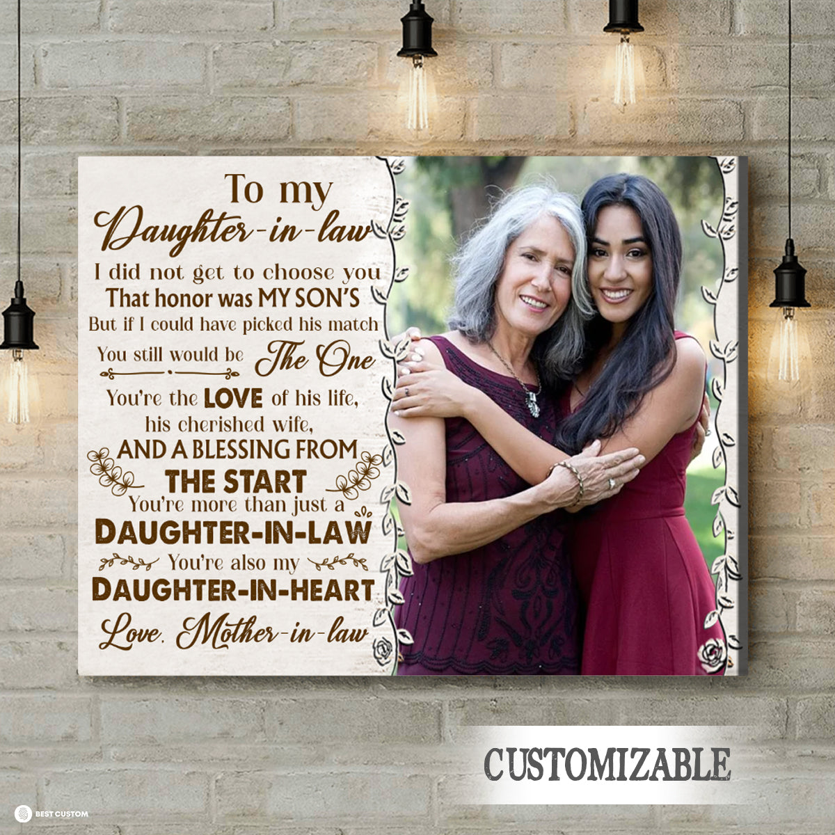 You're The Love Of His Life, Mother's Day Gifts For Daughter In Law - Personalized Canvas - Gift For Daughter-In-Law