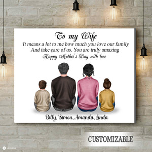 Family To My Wife You Are Truly Amazing - Personalized Canvas - Gift For Family, Gift For Wife