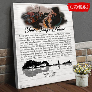 Landscape Reflect Song Lyrics - Personalized Canvas - Gift For Couple
