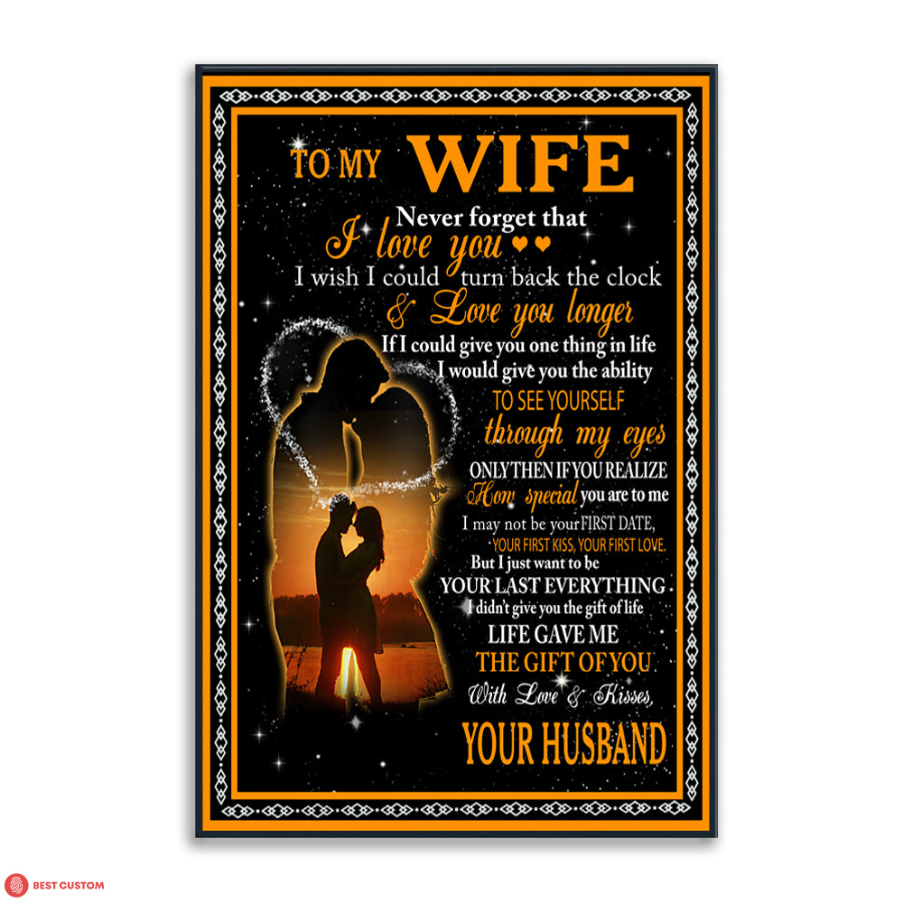 Never Forget That I Love You - Personalized Canvas - Gift For Wife