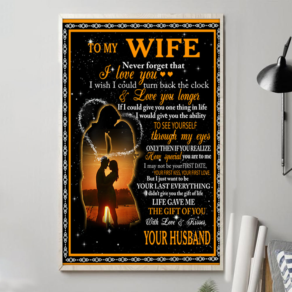 Never Forget That I Love You - Personalized Canvas - Gift For Wife