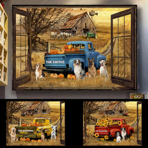 Faux Window, Truck Dogs Barn Country Living Personalized Canvas bannercanvasgg_dc1eaf9d-8954-47b0-a8a1-e63071274068.jpg?v=1632883067