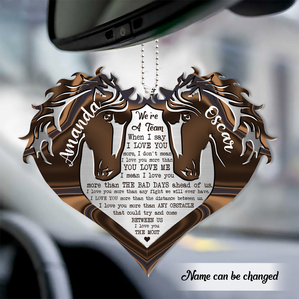 Horse Couple, We're A Team When I Say More Personalized Custom Shape Ornament bannercustomshape_fb_14.12.jpg?v=1639536425