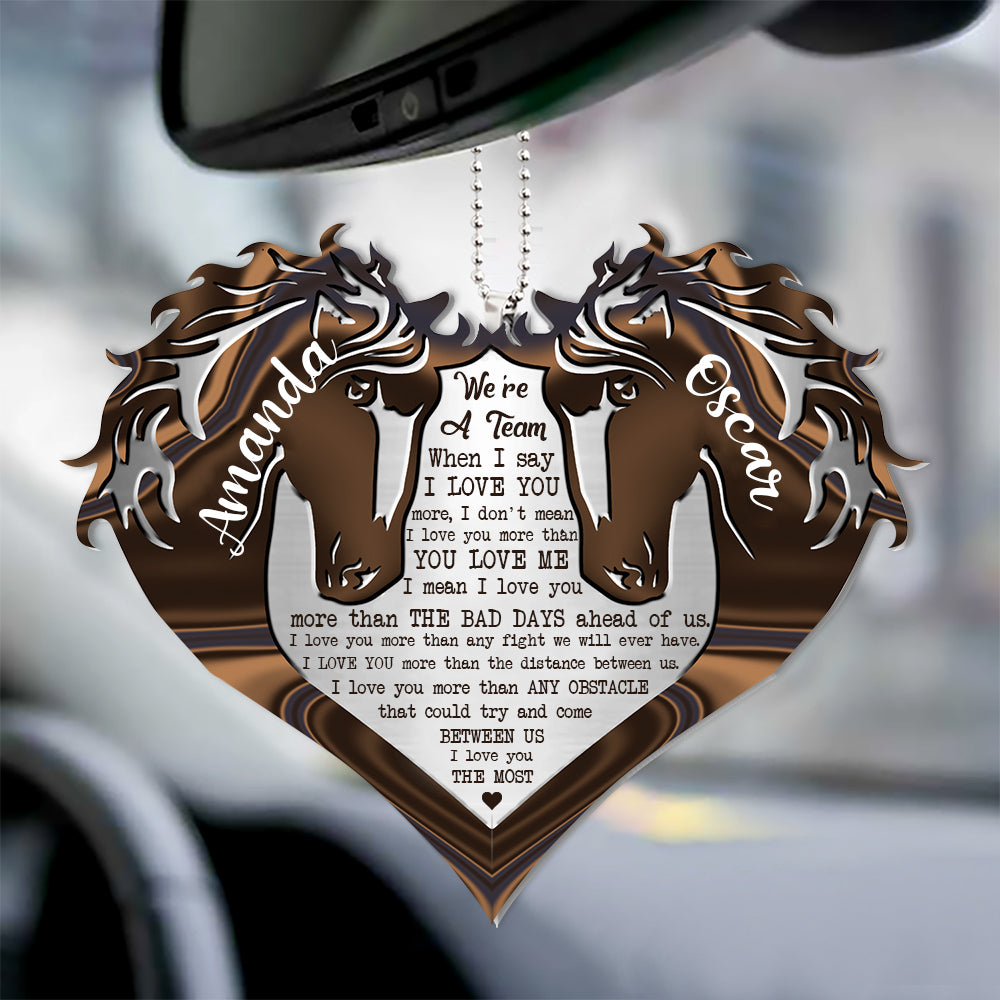 Horse Couple, We're A Team When I Say More Personalized Custom Shape Ornament bannercustomshape_gg_14.12.jpg?v=1639536425