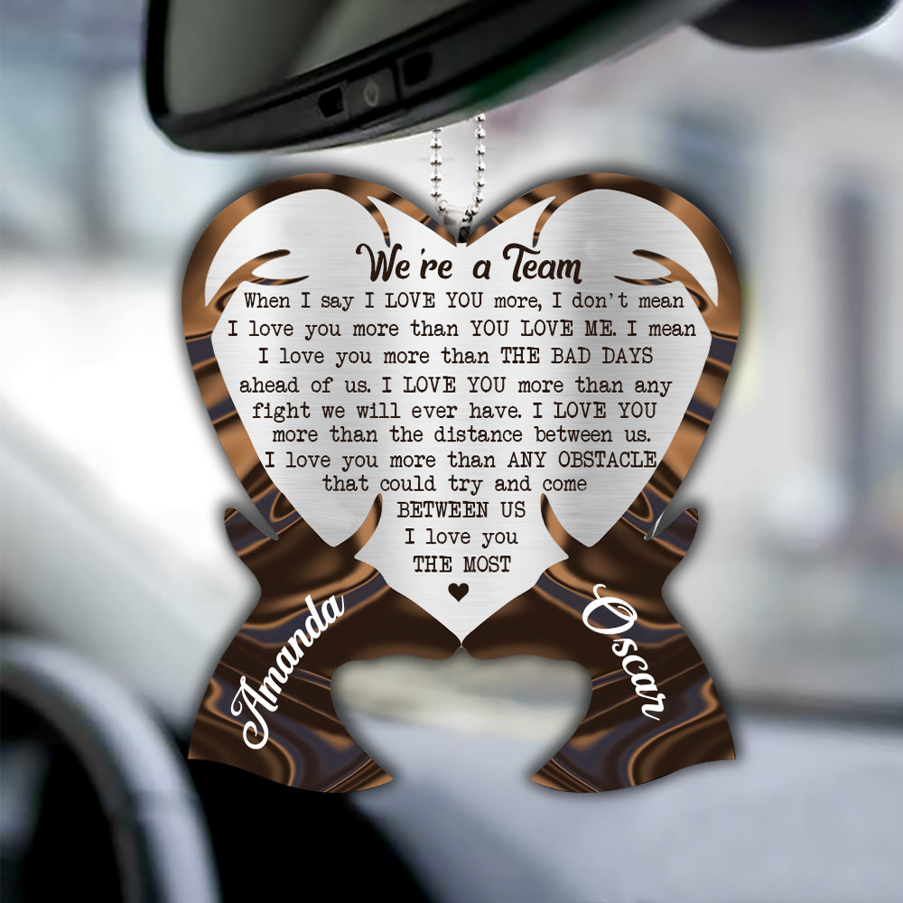 Deer Couple, We're A Team When I Say More Personalized Custom Shape Ornament bannercustomshapemockup_gg_9.12.jpg?v=1639109826