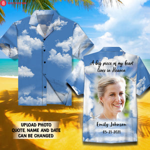 In Loving Memories Of - Personalized Photo All Over Print Hawaiian Shirt - Memorial