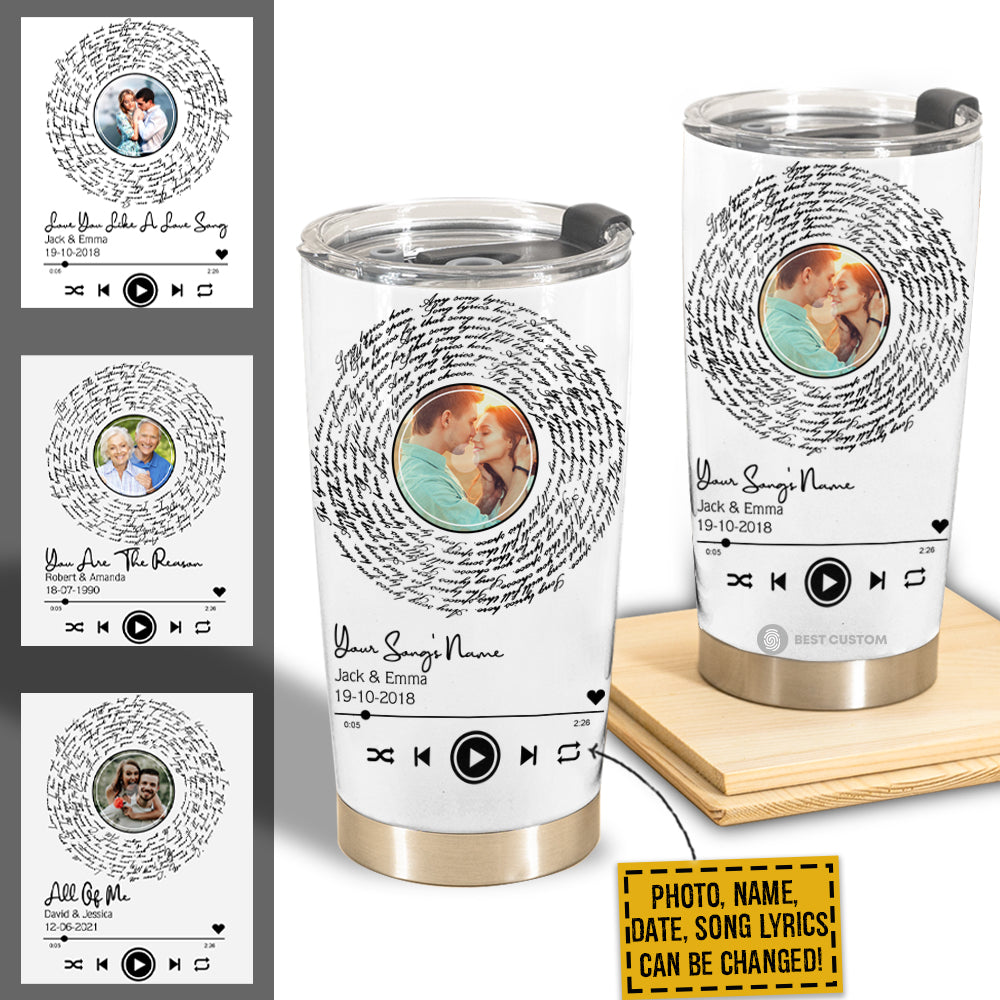 Gift For Couple Tumbler, Personalized Song Lyrics Tumbler, Pesonalized Gift For Special Moments