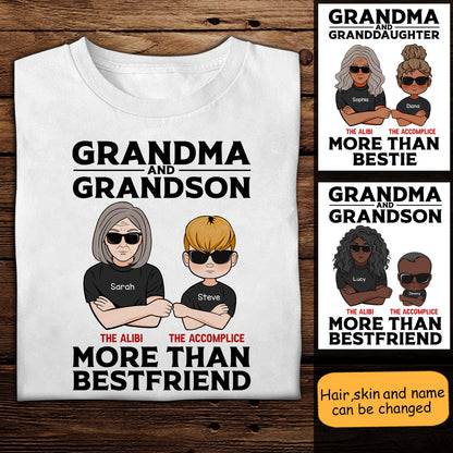 Grandma & Grandson Granddaughter Custom Apparel Gift For Grandma