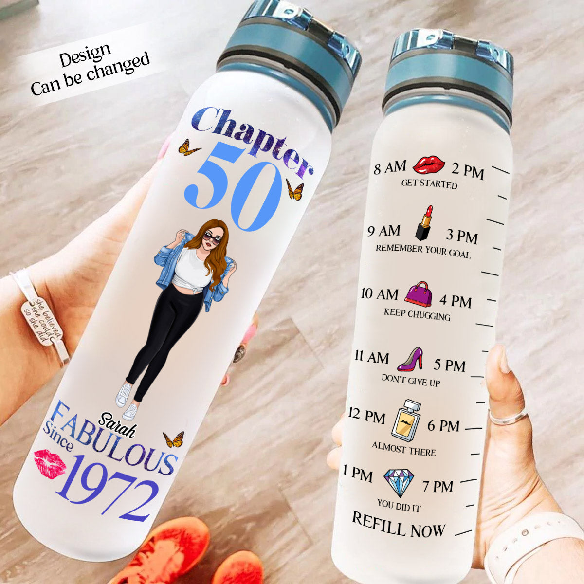 Chapter Fabulous - Personalized Water Tracker Bottle - Birthday