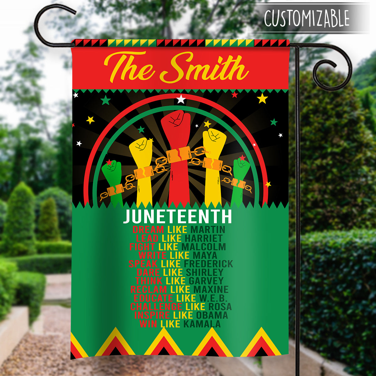 Juneteenth Famous Black Figures Personalized Flag