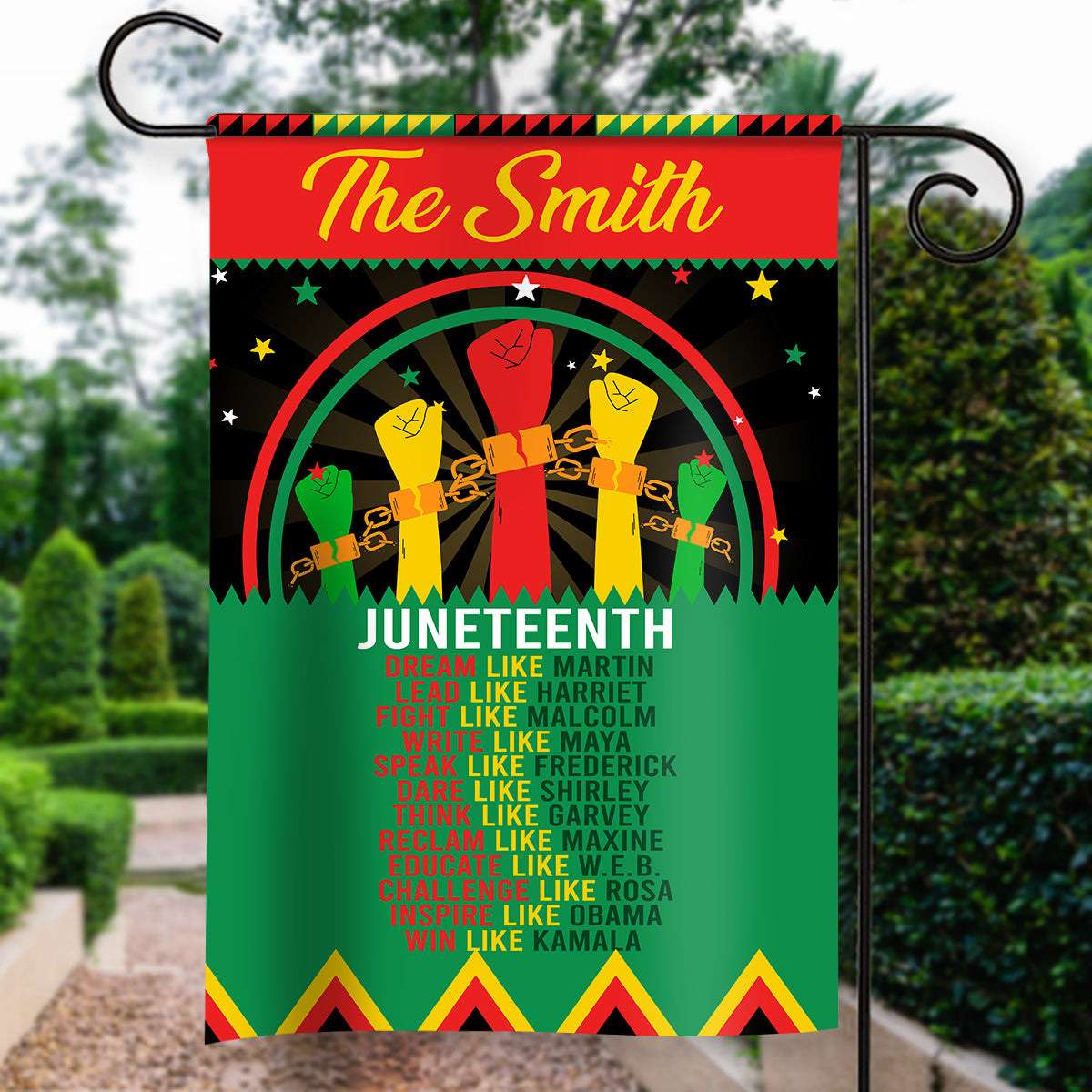 Juneteenth Famous Black Figures Personalized Flag