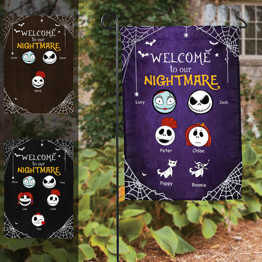 Welcome To Our Nightmare Halloween Personalized Flag bannergardenflag_16d7d620-3290-49a3-8f31-89e96af1b5f0.jpg?v=1686801830