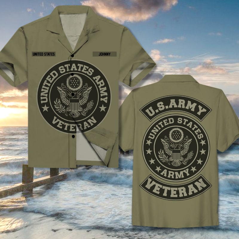 US Army Veteran - Personalized AOP Hawaiian Shirt - Veteran