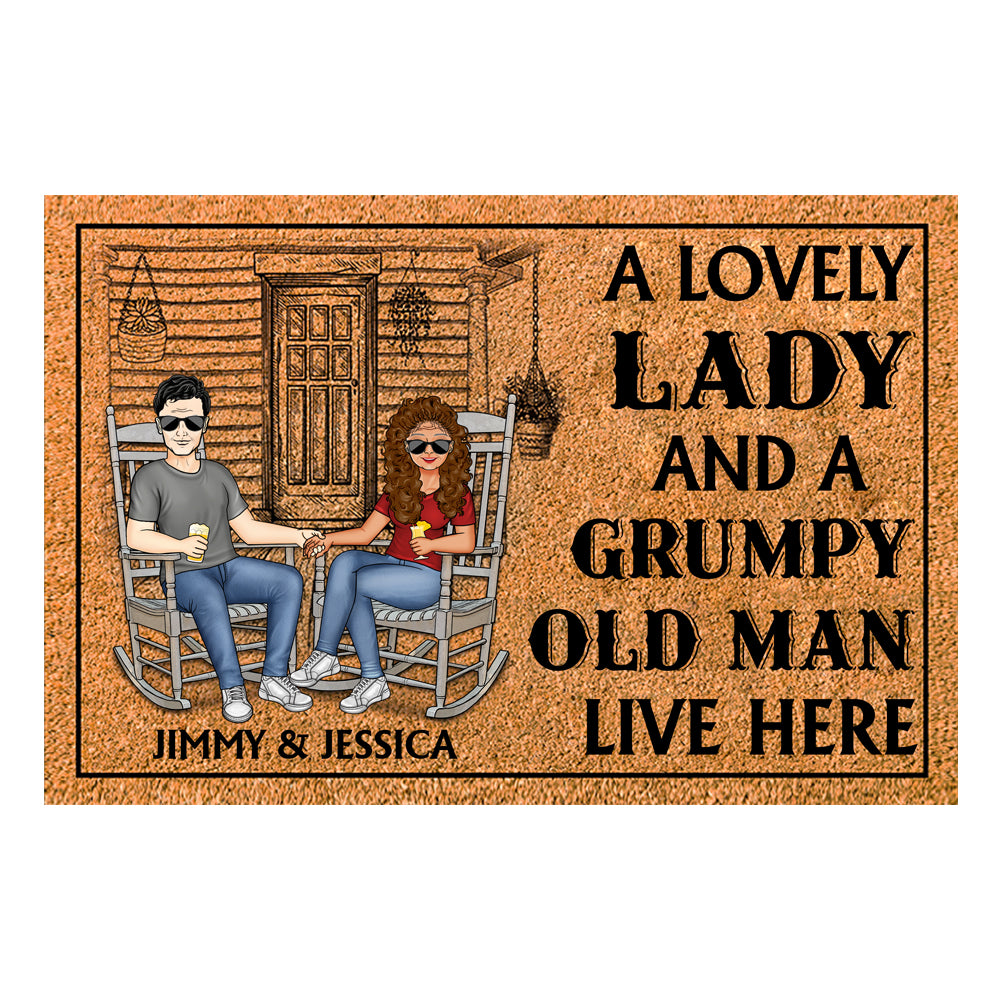 A Lovely Lady And A Grumpy Old Man Personalized Doormat Gift For Couple