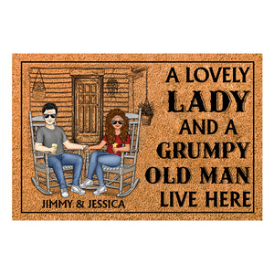 A Lovely Lady And A Grumpy Old Man Personalized Doormat Gift For Couple