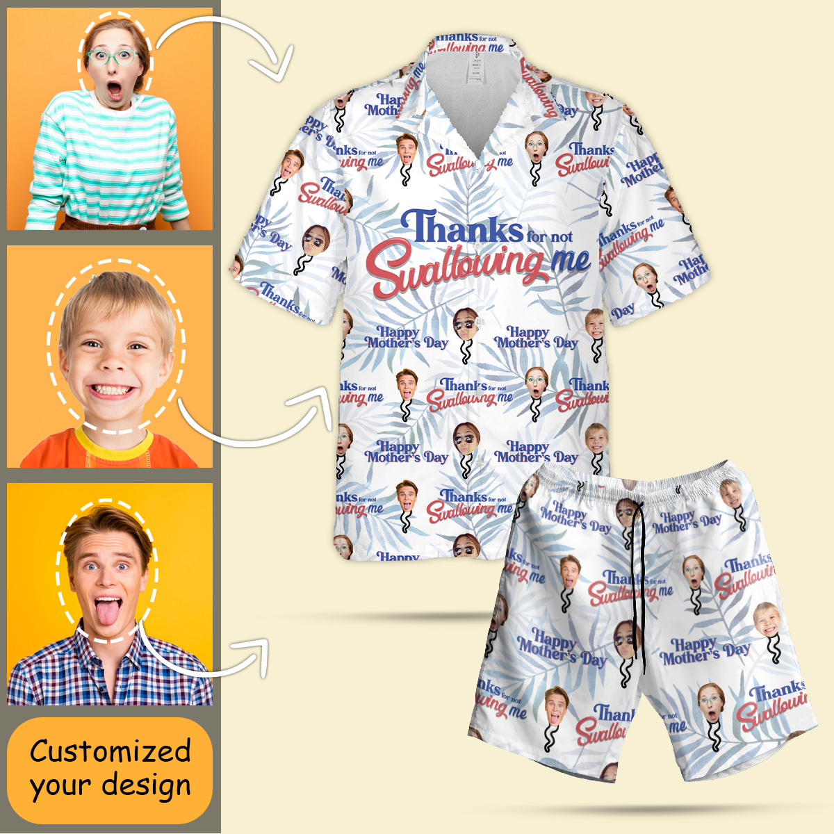 Custom Hawaiian T Shirts - Thanks For Not Swallowing - Personalized Mother's Day Gifts