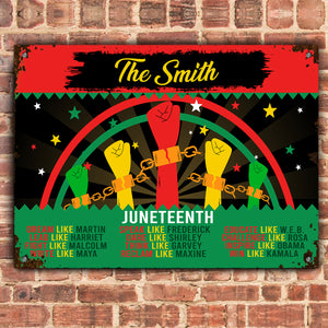 Juneteenth Famous Black Figures Personalized Metal Sign